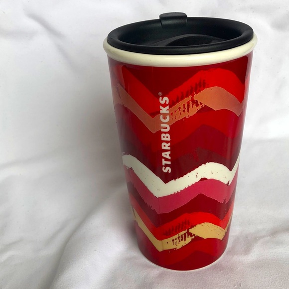 STARBUCKS 2014 Chevron Double Wall 10 oz Travel Mug - Picture 1 of 6